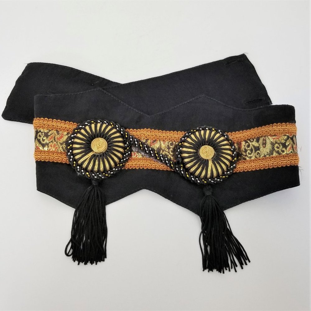 1980's Vintage Black & Orange Asian Influence Belt